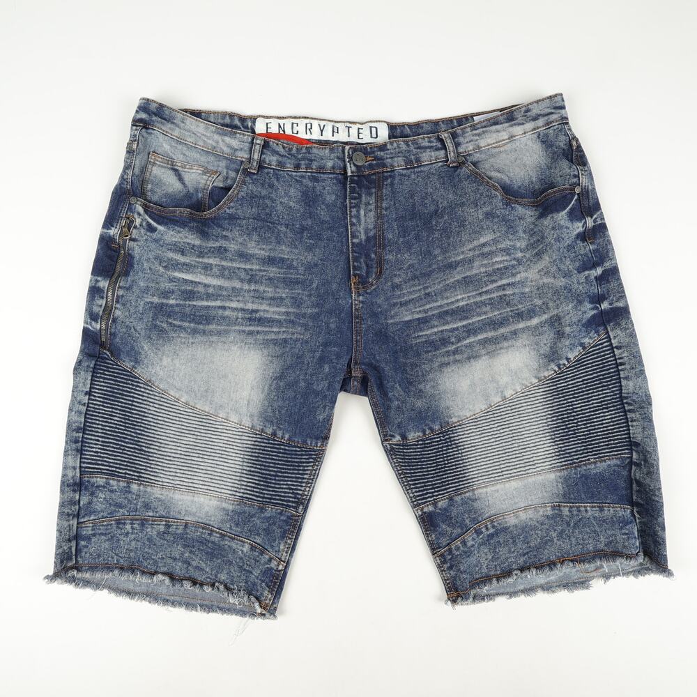 Encrypted Supply Company Mens 46 Jean Shorts Steetwear Grunge Biker Moto
